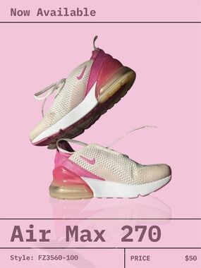Nike Air Max 270 Women's Pink and Beige Sneakers